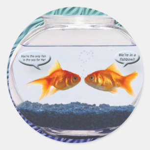 Adesivo Redondo Humor do fishbowl do peixe dourado