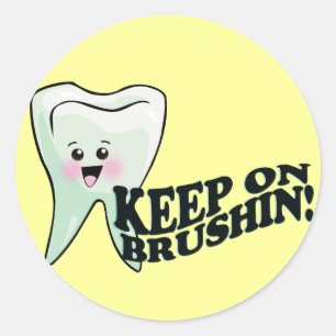 Adesivo Redondo Humor do higienista dental do dentista