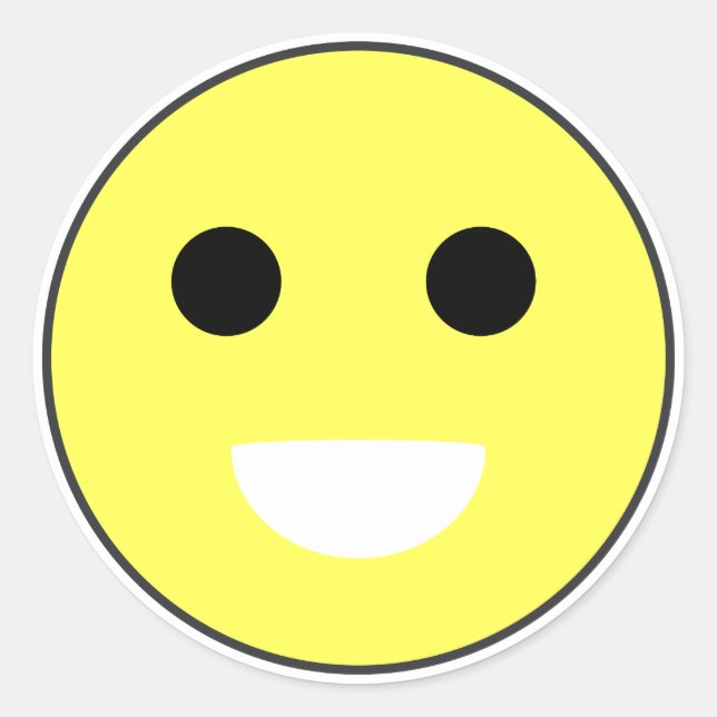 Adesivo Redondo Humor Emoticon Rosto Normal (Frente)