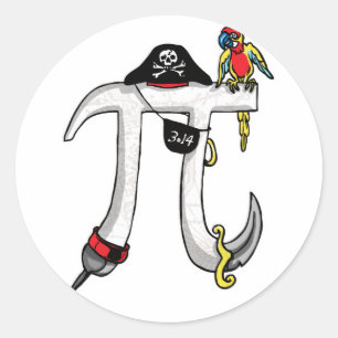 Adesivo Redondo Humor engraçado do dia do Pi da taxa do Pi