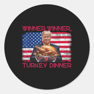 Adesivo Redondo Humor Engraçado Vencedor do Trump Janta Turquia