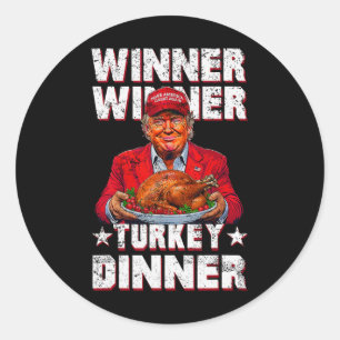 Adesivo Redondo Humor Engraçado Vencedor Turquia Janta Thanksgivi