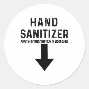 Adesivo Redondo Humor Hand Sanitizer