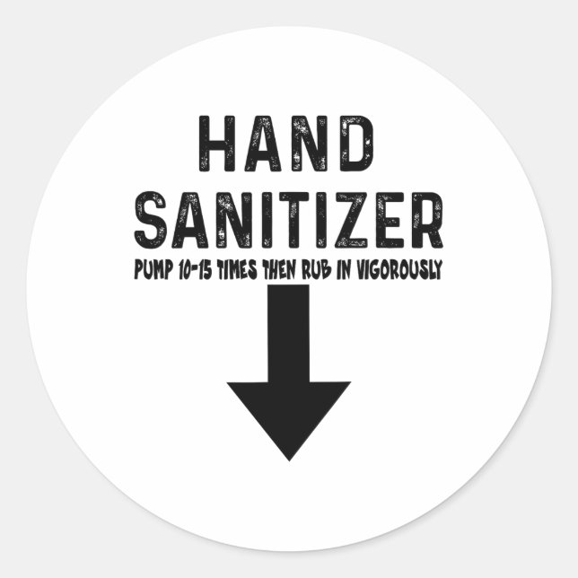 Adesivo Redondo Humor Hand Sanitizer (Frente)