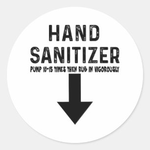 Adesivo Redondo Humor Hand Sanitizer