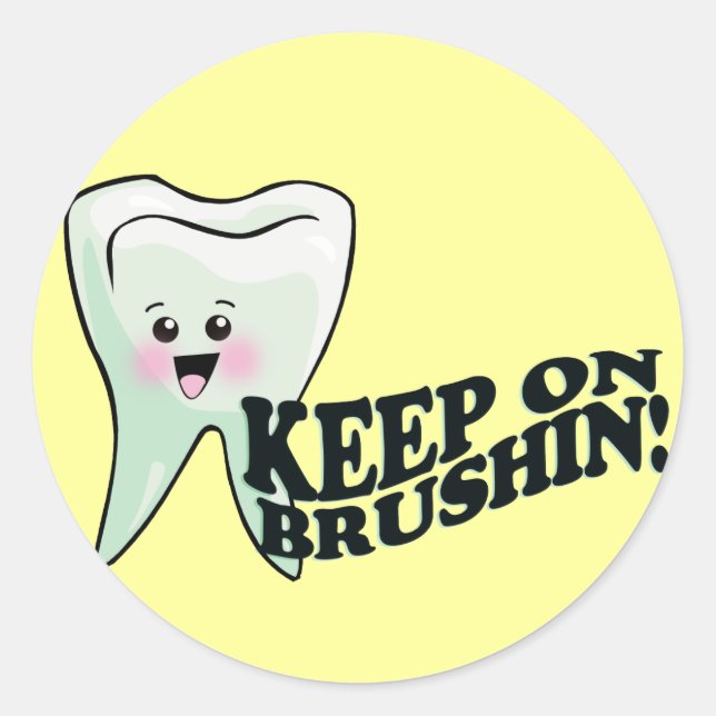 Adesivo Redondo Humor Higienista Dentista Dental (Frente)