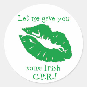 Adesivo Redondo Humor Irlandês Verde Divertido