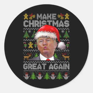 Adesivo Redondo Humorista Trump Ill Christmas Tee
