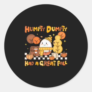 Adesivo Redondo Humpty Dumpty Teve Uma Grande Queda Outono Abóbora