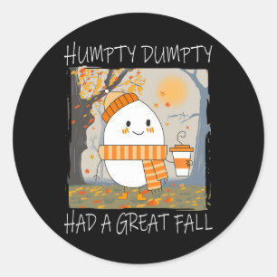 Adesivo Redondo Humpty Dumpty Teve Uma Queda De Excelente No Outon