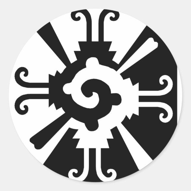 Adesivo Redondo Hunab Ku-Black e White (Frente)