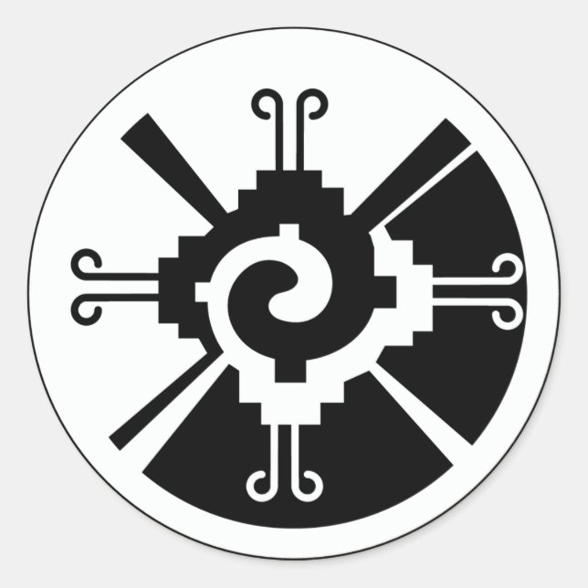 Adesivo Redondo Hunab Ku - Deidade Maia (Frente)
