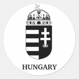 Adesivo Redondo Hungarian Coat of Arms Contemporary Monochrome Art