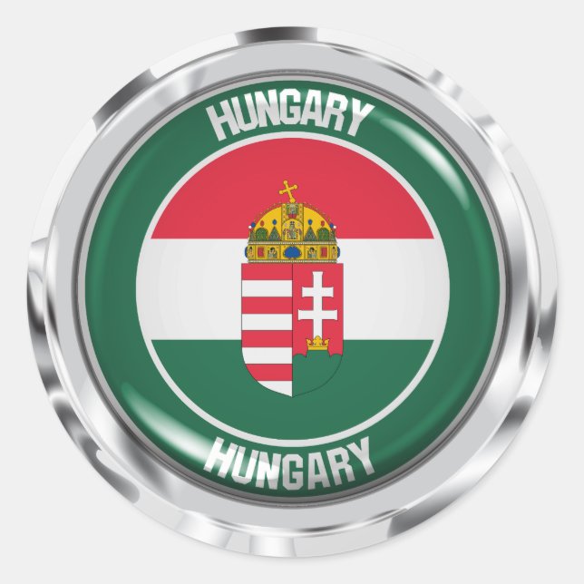Adesivo Redondo Hungria Round Emblem (Frente)