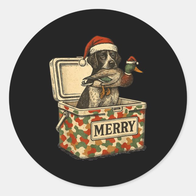 Adesivo Redondo Hunter Dad Christmas Mallard Xmas Duck Lover Women (Frente)