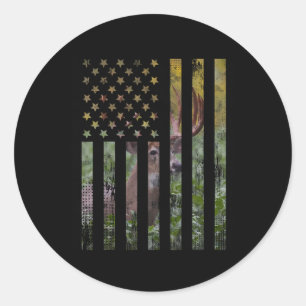 Adesivo Redondo Hunter Hunting Deer Hunting Buck Elk Americano