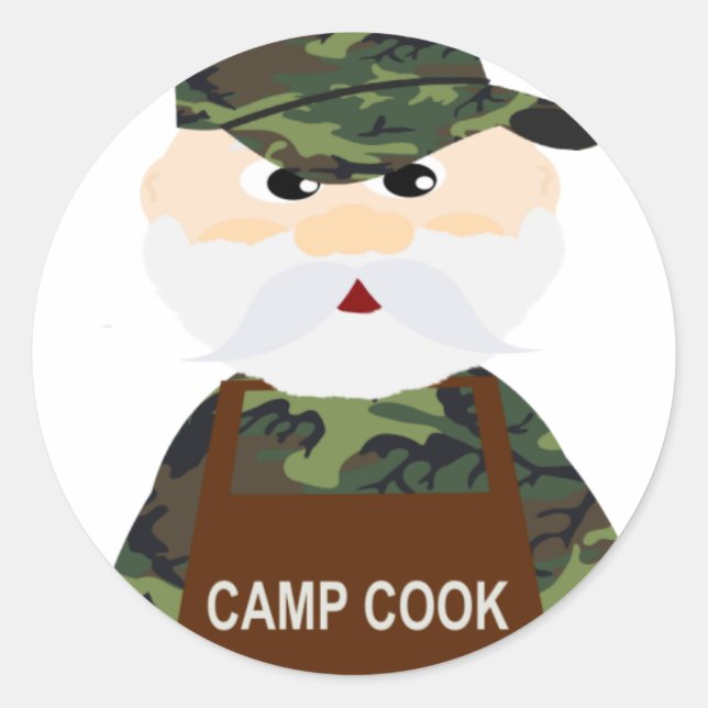 Adesivo Redondo Hunter Mike em Camo Deer Camp Cook Stickers (Frente)