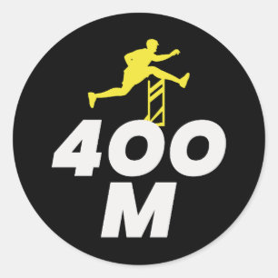 Adesivo Redondo Hurdles Hurdling Running Atletas Runner