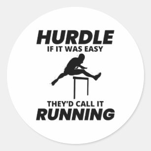 Adesivo Redondo Hurdles Hurdling Running Atletas Runner