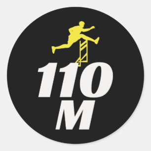 Adesivo Redondo Hurdles Hurdling Running Atletas Runner