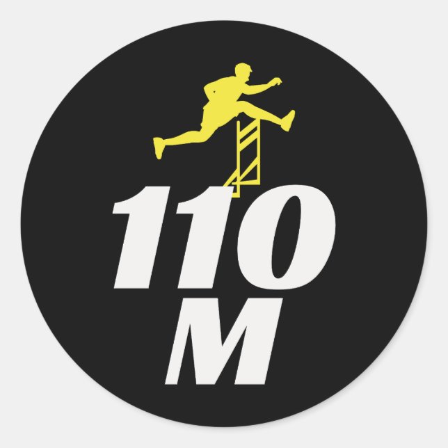 Adesivo Redondo Hurdles Hurdling Running Atletas Runner (Frente)