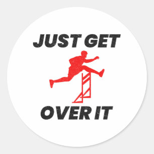 Adesivo Redondo Hurdles Hurdling Running Atletas Runner