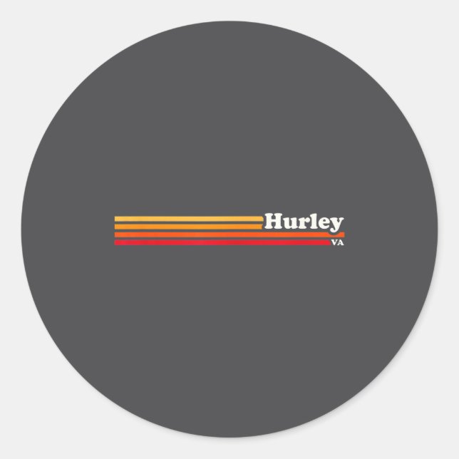 Adesivo Redondo Hurley, Ky Vintage Sunset Retro  (Frente)