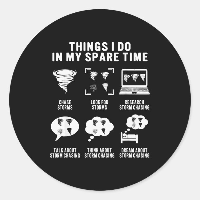 Adesivo Redondo Hurricane Chasing Chaser Tornado Hunter Meteorolog (Frente)