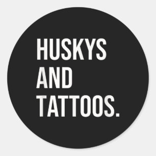 Adesivo Redondo Huskys E Tattoos Proprietário Do Rouco Cão Cachorr