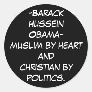 Adesivo Redondo - HusseinObama-muçulmanos de Barack pelo hea… -