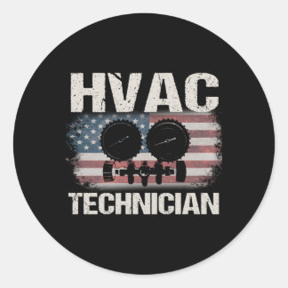 Adesivo Redondo Hvac Technician Na Parte Traseira De