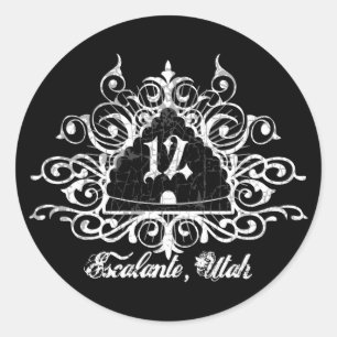 Adesivo Redondo Hwy gráfico sujo 12