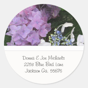 Adesivo Redondo Hydrangea Address Stickers