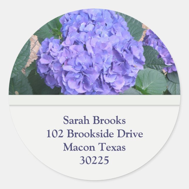 Adesivo Redondo Hydrangea Address Stickers (Frente)