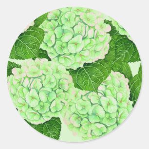 Adesivo Redondo Hydrangea watercolor