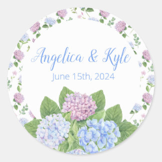 Adesivo Redondo Hydrangea Wedding Sticker