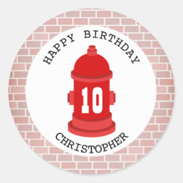 Adesivo Redondo Hydrant de incêndio + Festa de aniversário do Tijo