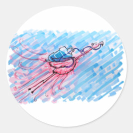Adesivo Redondo Hydrated Flamingo