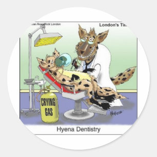 Adesivo Redondo Hyena Dentiery Gifs, Camisetas e Coleções Engraçad