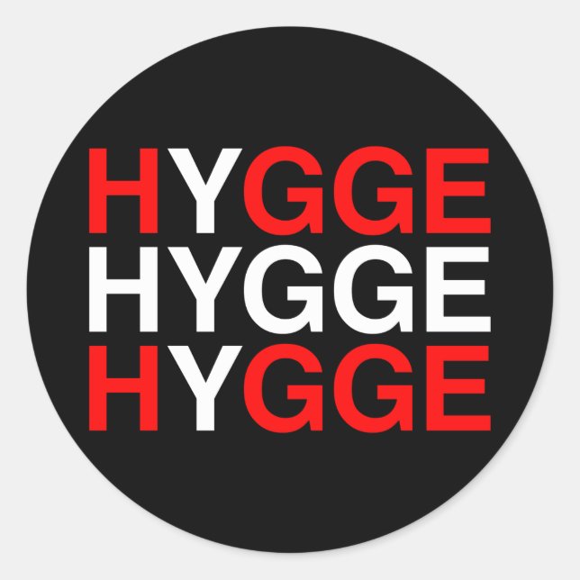 Adesivo Redondo HYGGE Danish Flag (Frente)