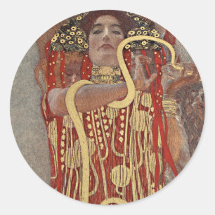 Adesivo Redondo Hygieia por Gustav Klimt, Arte Novo Antiga