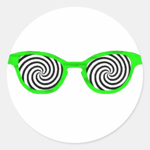 Adesivo Redondo Hypnotize Óculos De Sol A Jante Verde O MUSEU Zazz