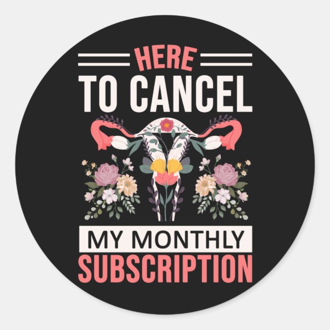 Adesivo Redondo Hysterectomia Engraçada Flores Uterus Remoção (Frente)