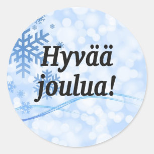 Adesivo Redondo Hyvää joulua! Feliz Natal em finlandês