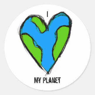 Adesivo Redondo I <3 My Planet Sticker
