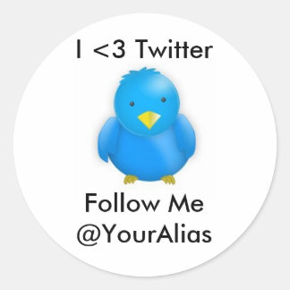 Adesivo Redondo I <3 Twitter_Stickers