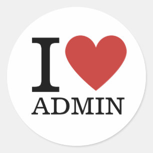 Adesivo Redondo I ❤️ Admin do Amor (para Funcionários) PERSONALIZA
