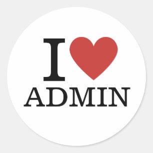 Adesivo Redondo I ❤️ Administrador (para Funcionários) PERSONALIZA