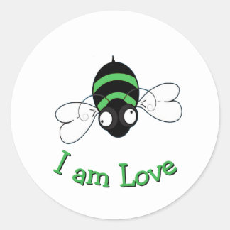 Adesivo Redondo I Am Love Bee Sticker