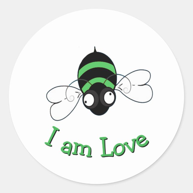 Adesivo Redondo I Am Love Bee Sticker (Frente)